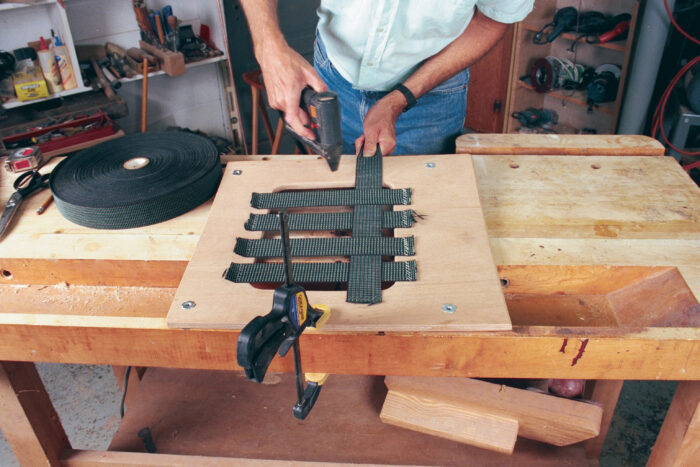 webbing of the slip seat being stretched