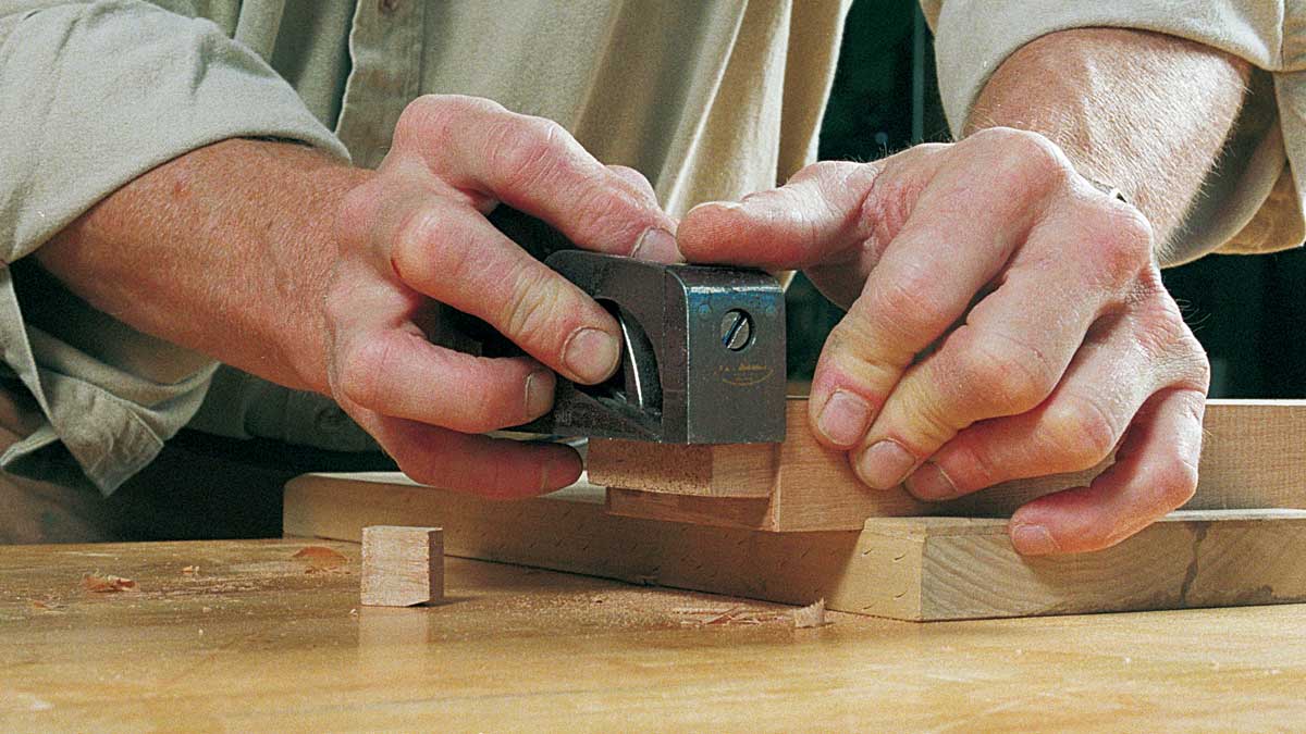 bullnose plane is used to clean up the cheeks.