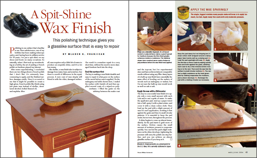 A Spit-Shine Wax Finish spread