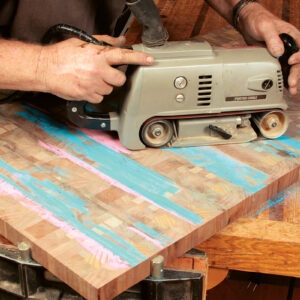 end grain wood sanding