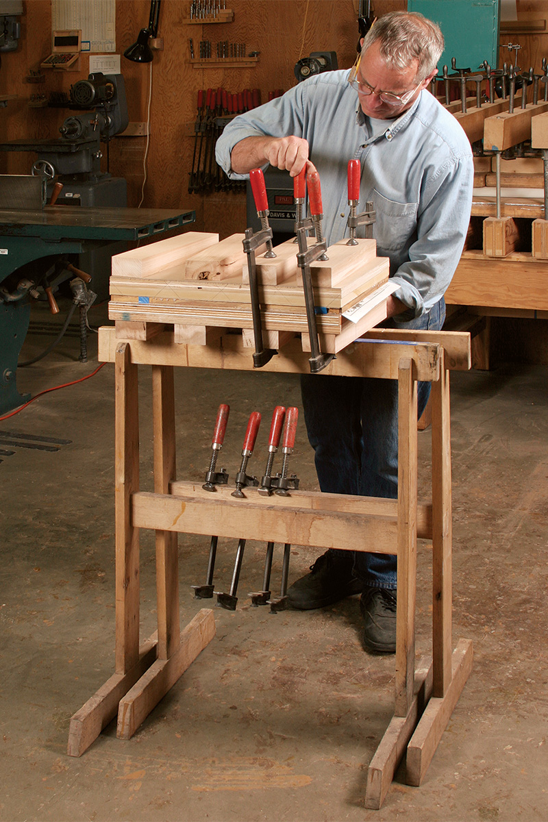 sawhorses in use