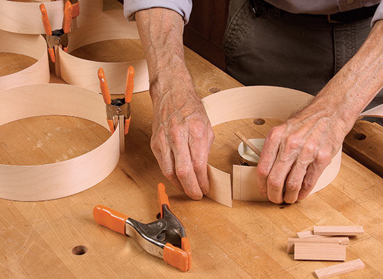 making the lampshade rings