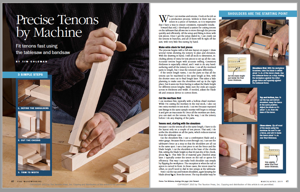 Precise Tenons by Machine