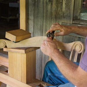 finishing cuts made on a crest rail