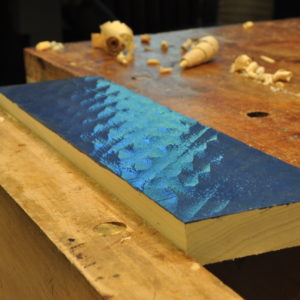 Blue milk paint on poplar