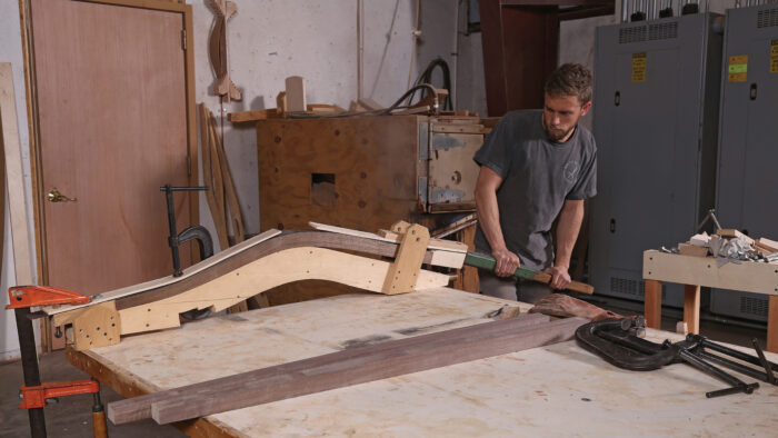 steam bending to create curved furniture pieces