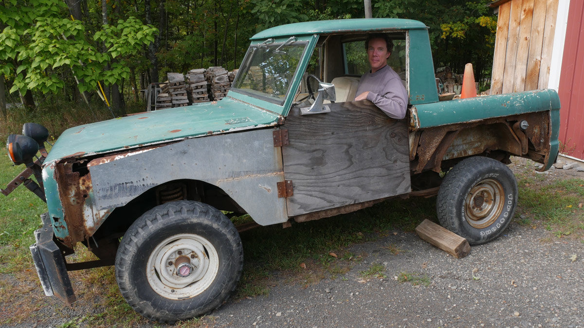 Andrew in his blue truck