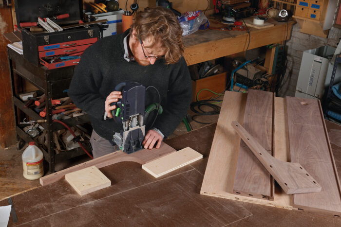 desk domino mortise cutting