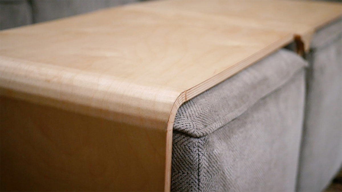 bending plywood - kerf bent ottoman covers