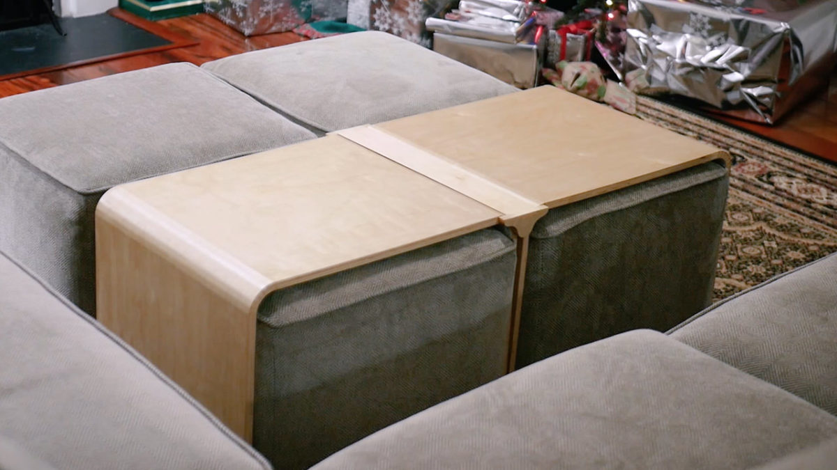 bending plywood - kerf bent ottoman covers