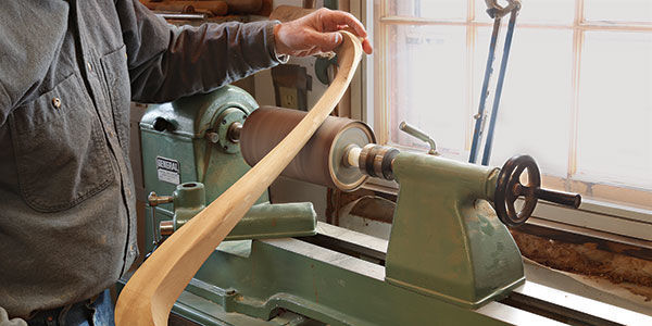 Pneumatic Drum Sander on a Lathe