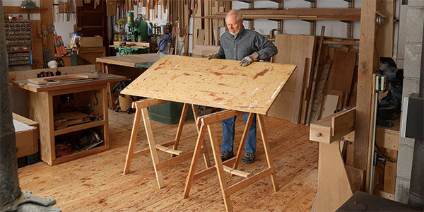 Folding sawhorses