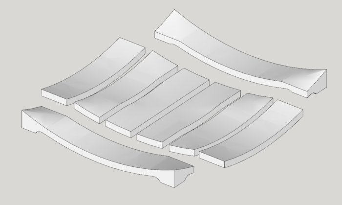 showing how the seat is pieced together