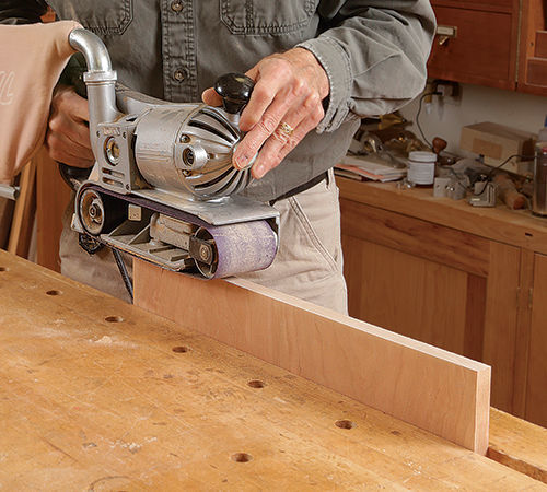 belt sander on an edge