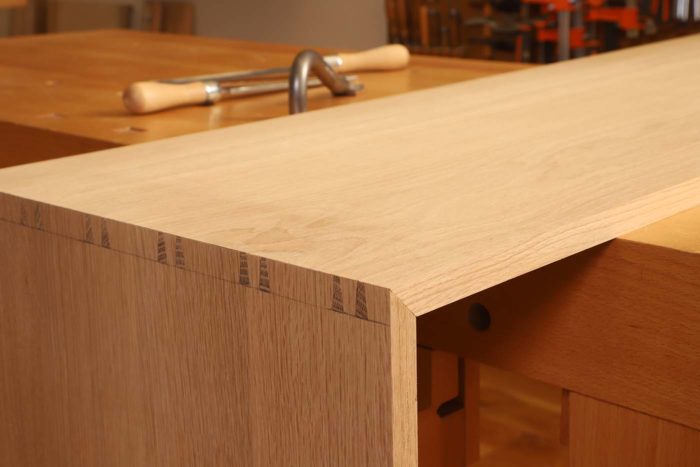 Half-Blind Mitered Dovetails in a dresser