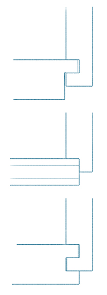 Use interlocking grooves for precise reveals