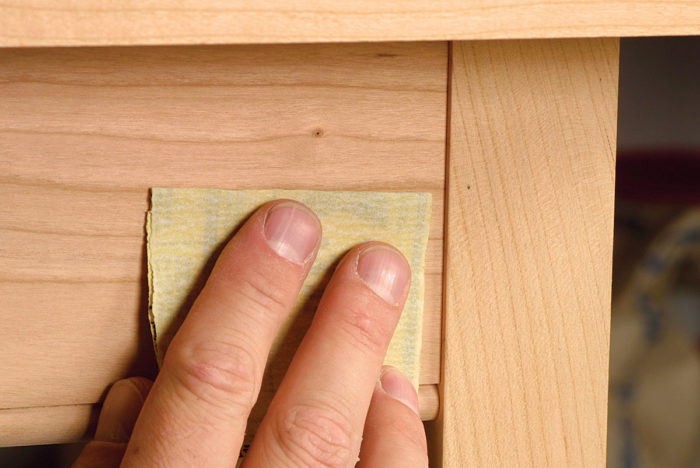 Hand sanding after glue up