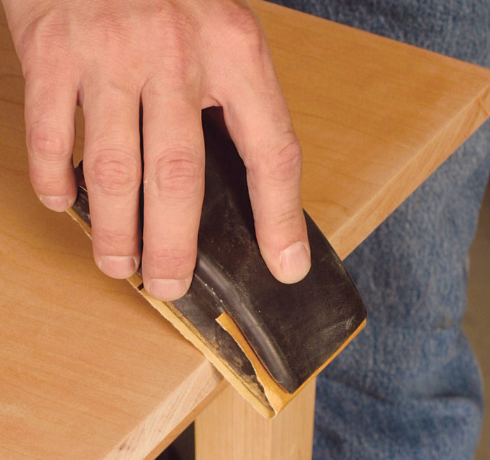 Hand sanding edges