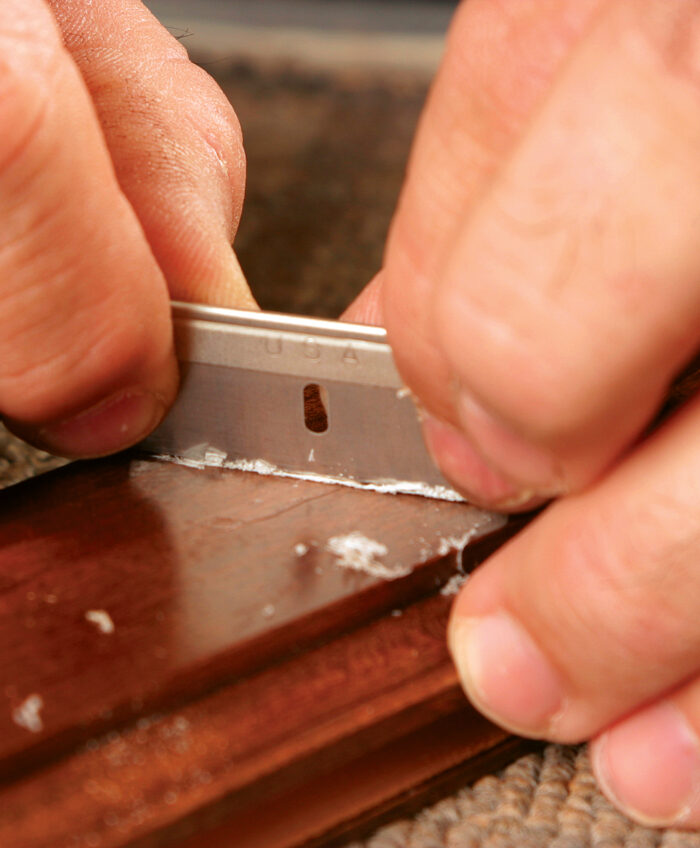 Using a single edge blade to level finish