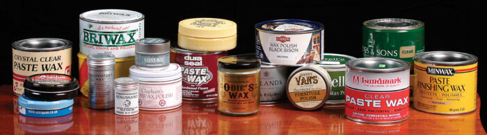 21 different containers of wax polish