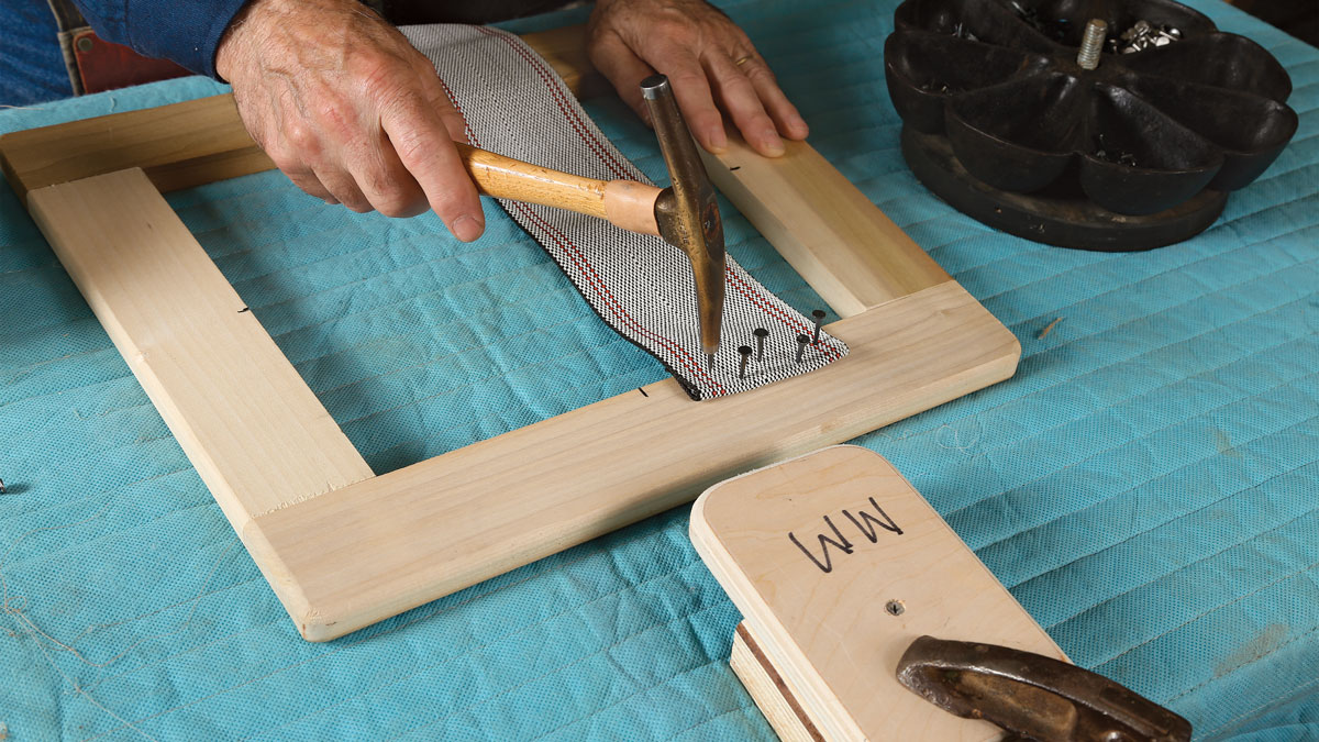 Secure the first end. Fold the end of the webbing over, so a neat end is showing. 