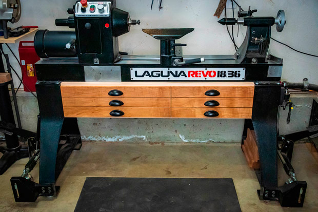 Lathe cabinet, big-leaf maple