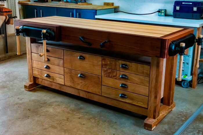 Workbench, big-leaf maple, eastern rock maple, sapele