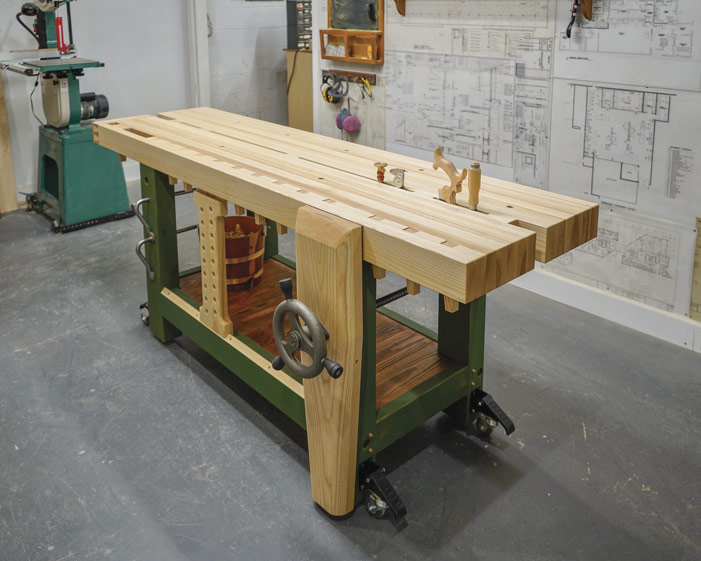 Workbench, reclaimed pine and ash 