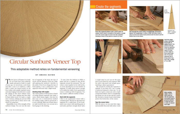 circular sunburst veneer top spread image