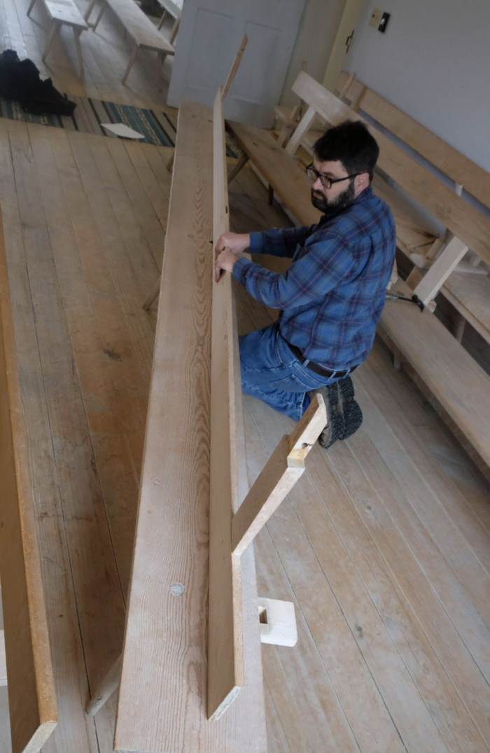 Removed assembly of an Amana Church Bench