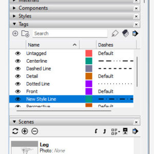 SketchUp layer settings