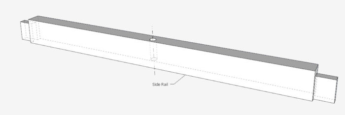 A drawing shows the Lower Side Rail that has the socket for the bottom connection of the Wing