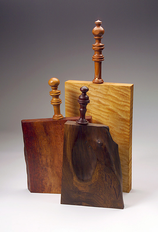 Three cutting boards by Yoav Liberman, made from salvaged wood in scrap bins.