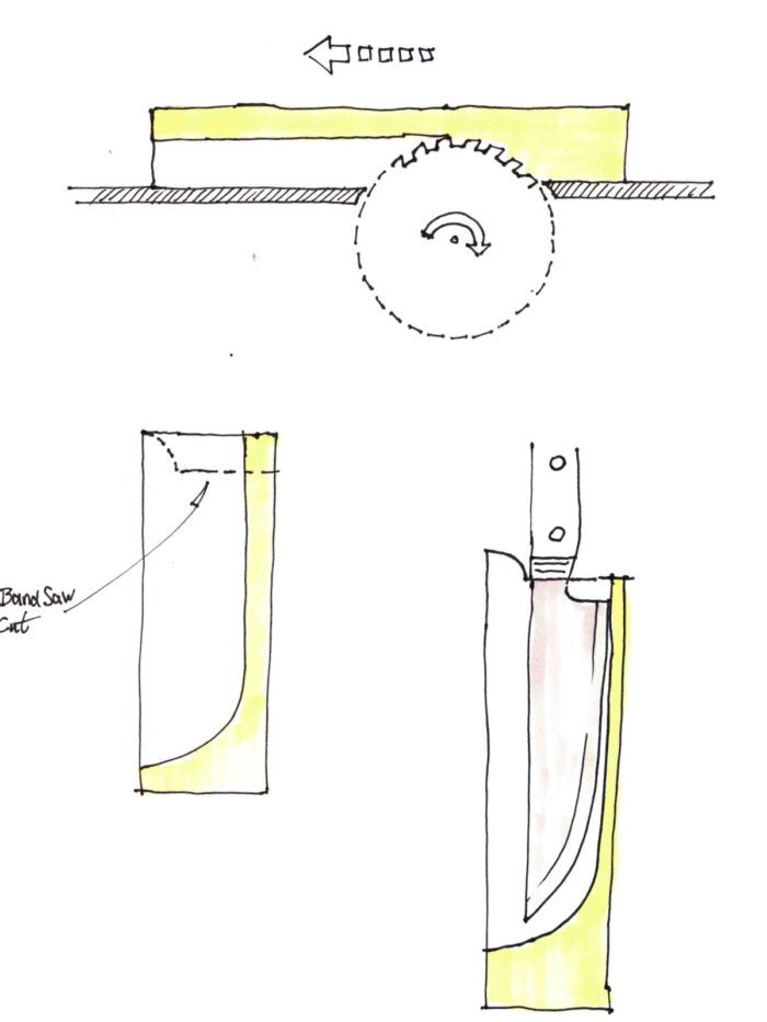 Plans for Yoav Liberman's knife block, "One Knife Stand"