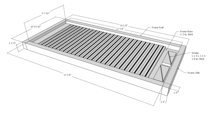 A 19th century Seymour sliding door bedside table design in SketchUp