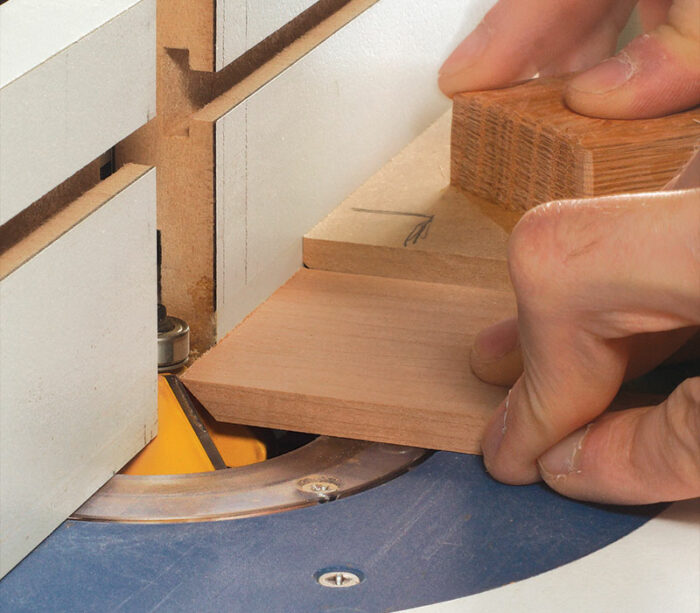 Cutting the miters using a mitering bit