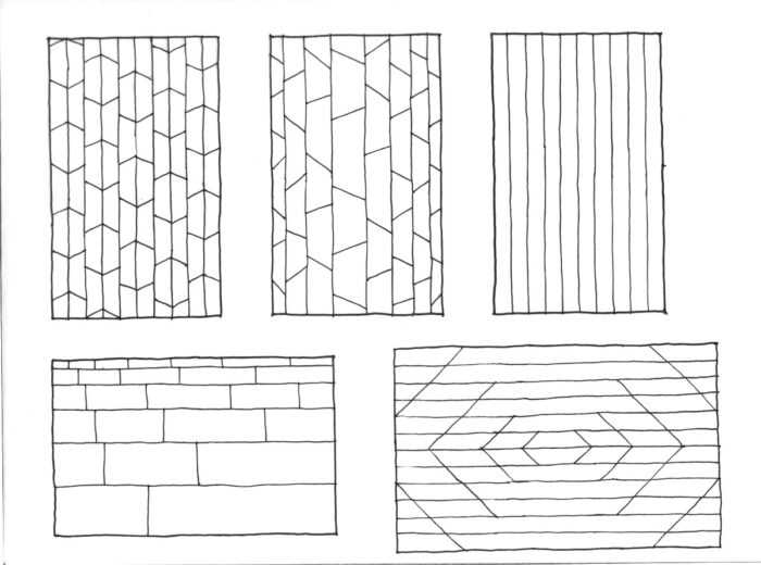 Drawings of structural wooden quilts