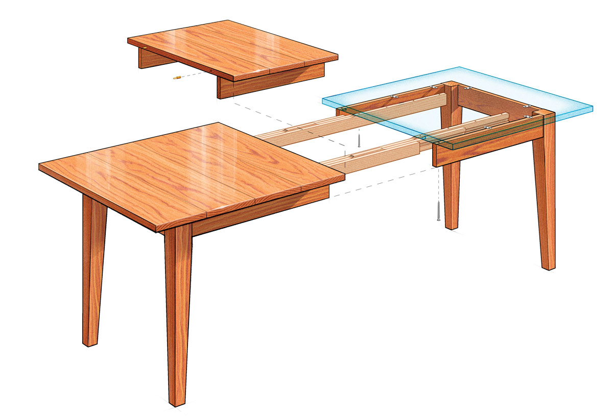 expandable dining room table schematics