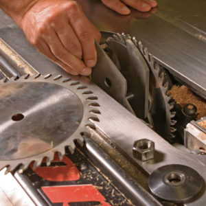 Install the dado blade. 